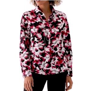 NEW RAFAELLA BOLD FLORAL RAYON WOVEN BLOUSE